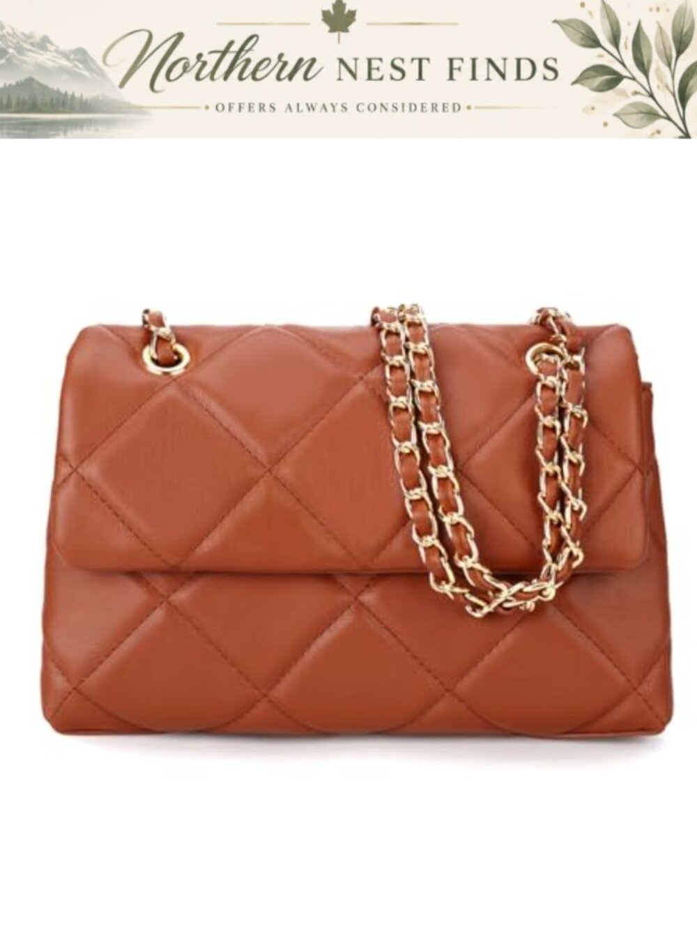 Quilted Crossbody Purse for Women Small Shoulder Bag with Chain Strap Trendy